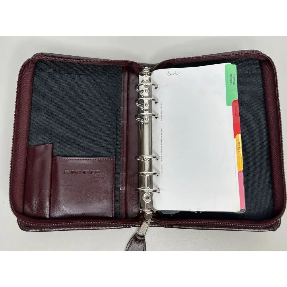 Vintage DayTimer Day Planner Burgundy Faux Leather